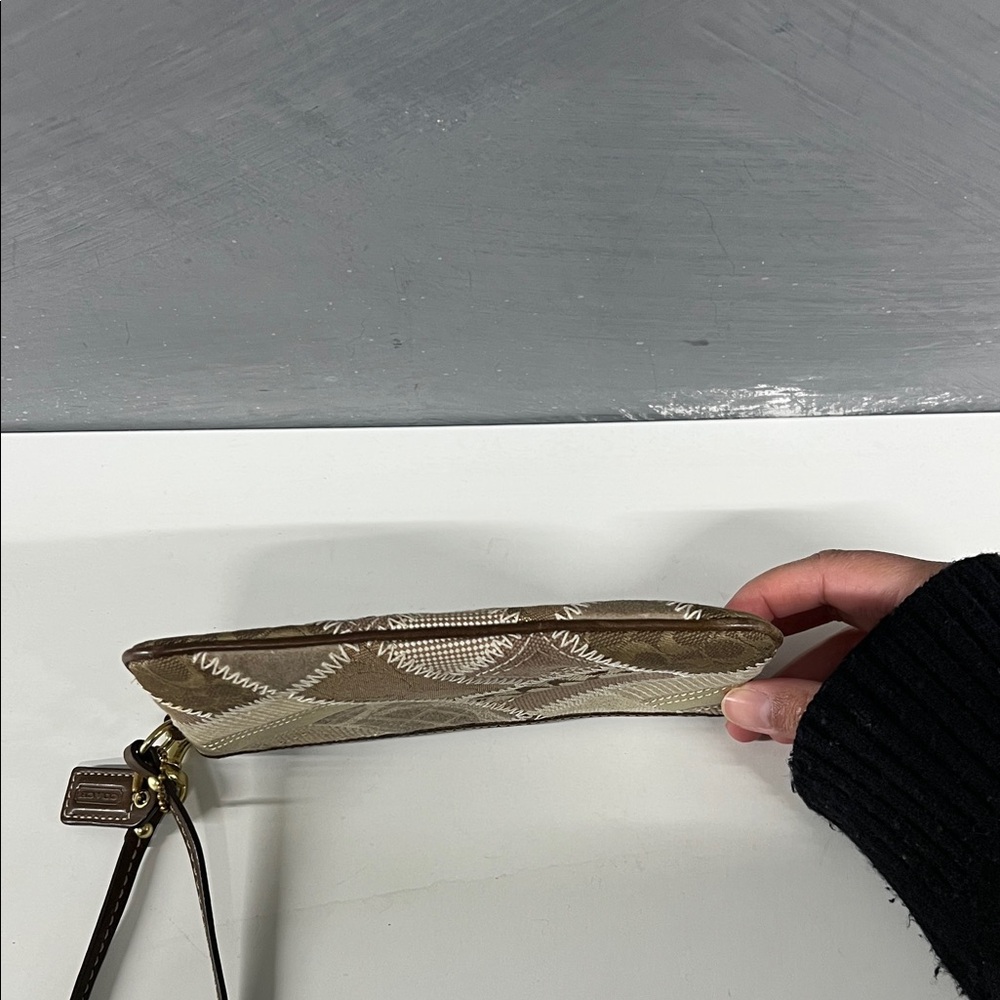 Coach Brown Patchwork Wristlet - Picture 12 of 14
